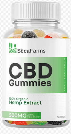 Close up of Seca Farms CBD Gummies